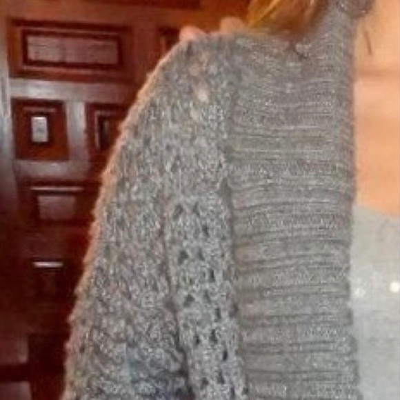 Open-knit Green/Grey Metallic Hazel Sweater - Picture 5 of 8